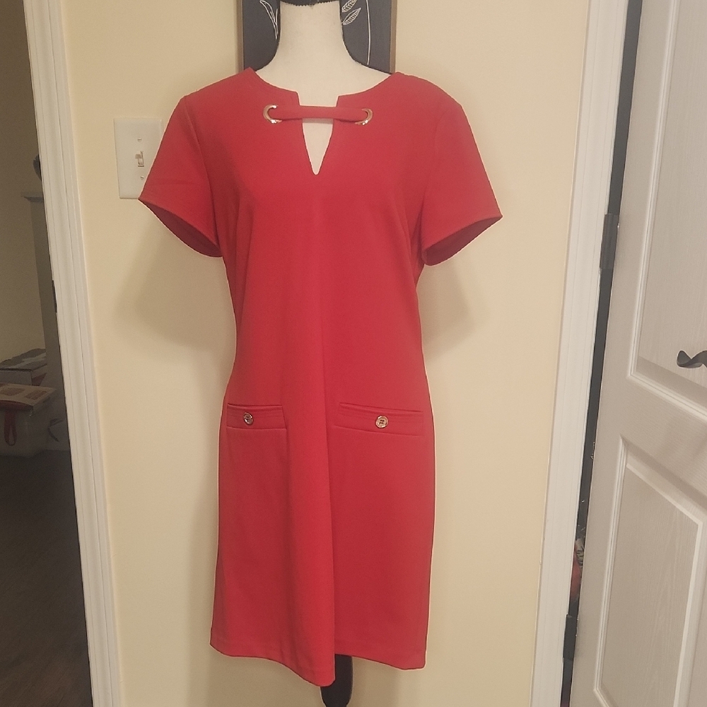 TOMMY HILFIGER RED MINI DRESS SIZE 10